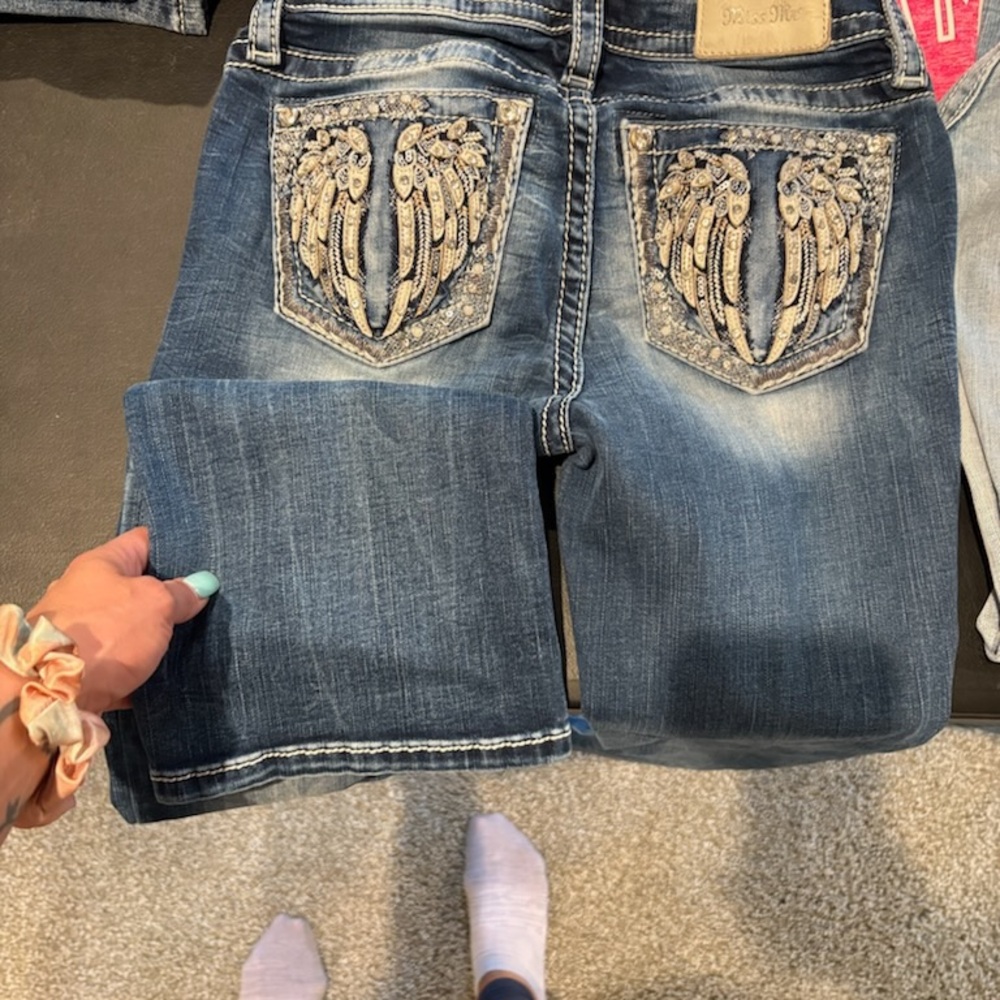 Women's Blue Embellished Jeans